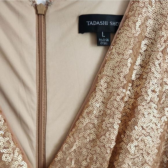 Tadashi Shoji Gold Sequin Maxi Dress - Picture 5 of 10